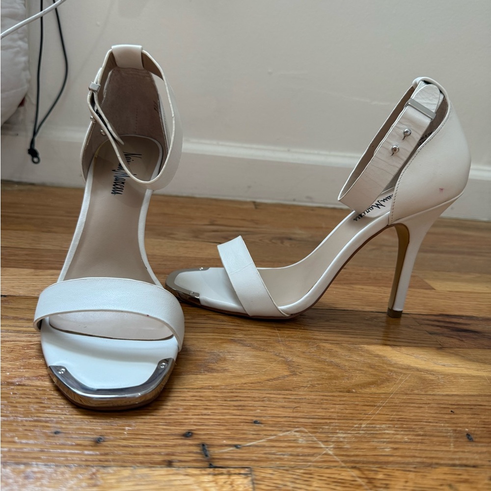 Neiman Marcus White Heeled Sandals